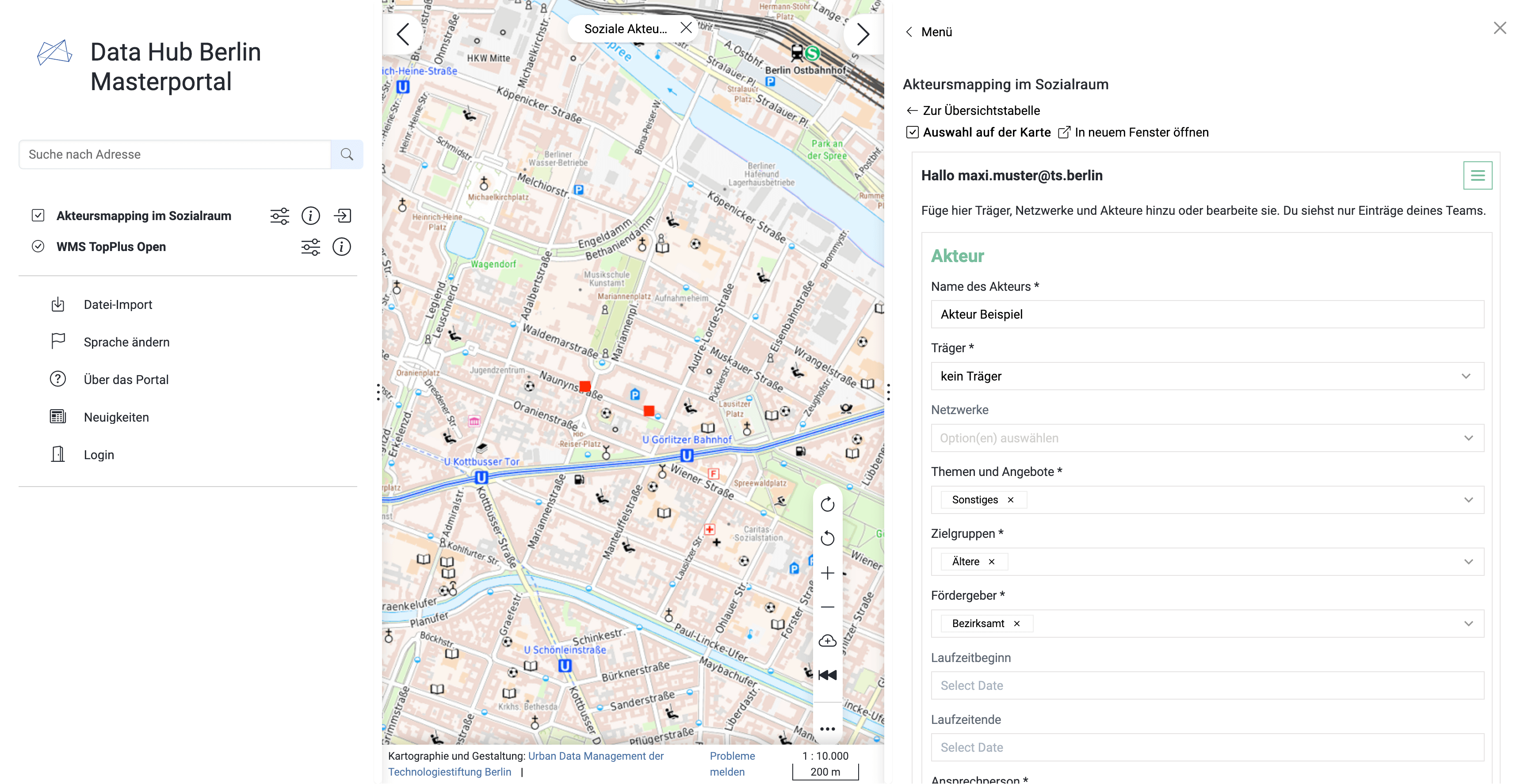 Beispielvisualisierung im Masterportal