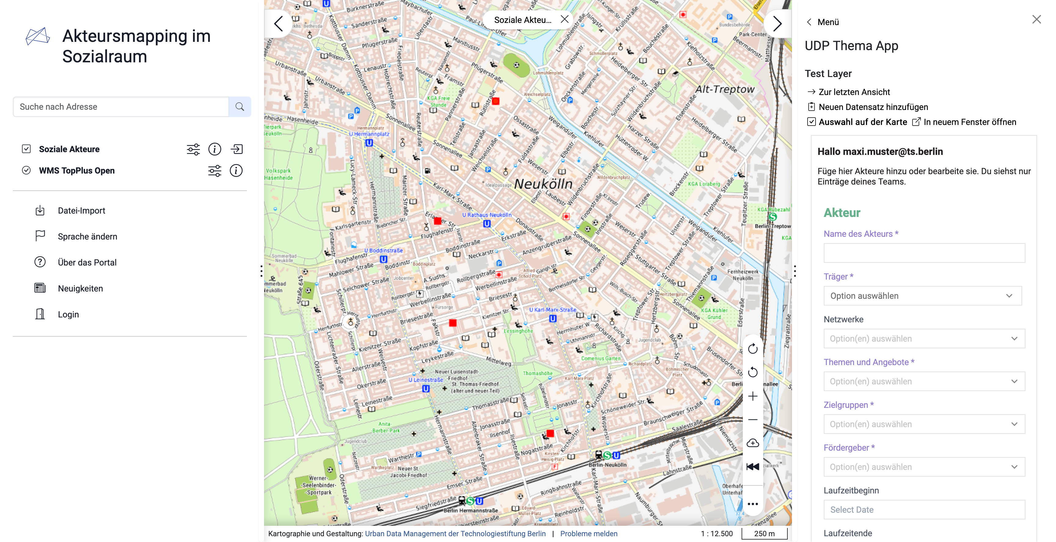 Impressionen eines ersten Prototypen des Dashboards